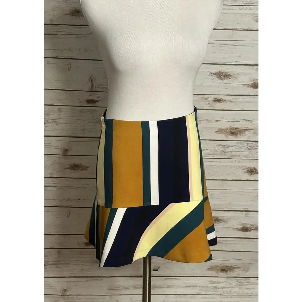 Zara Trafaluc multicolored fluted mini skirt Size Medium